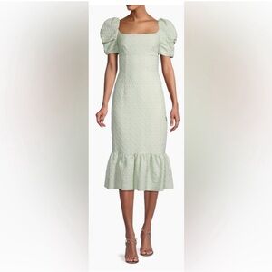 NWT Rachel Parcell Cloqu PuffSleeve MidiDress, Size M